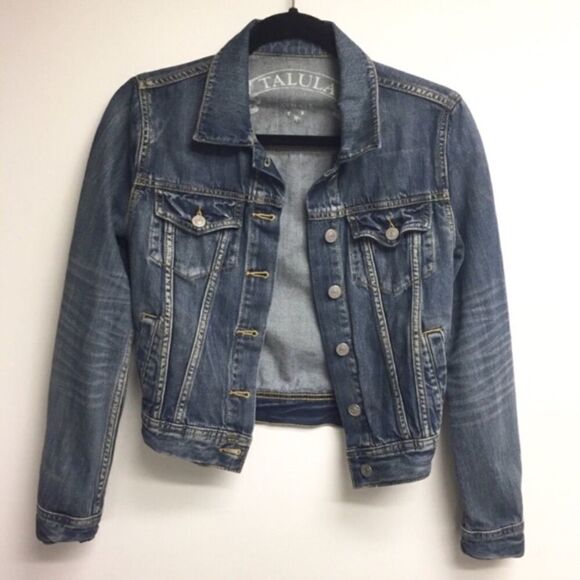 ARITZIA Talula Button Front Long Sleeve Denim Jacket Medium Blue XS - Picture 2 of 6